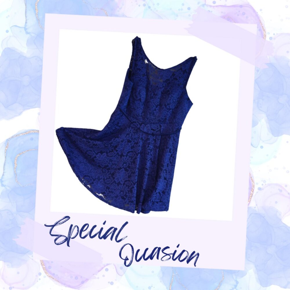 Blue Lace Special Occasion Dress